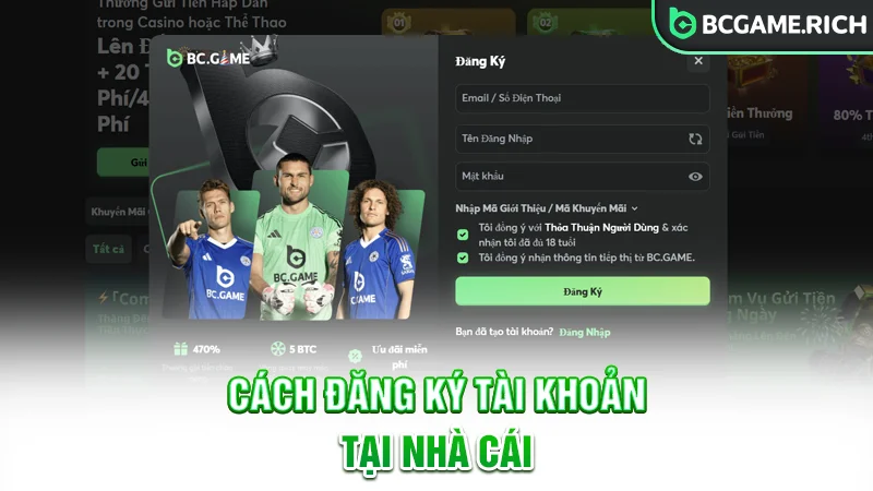 Cách đăng ký tài khoản tại nhà cái