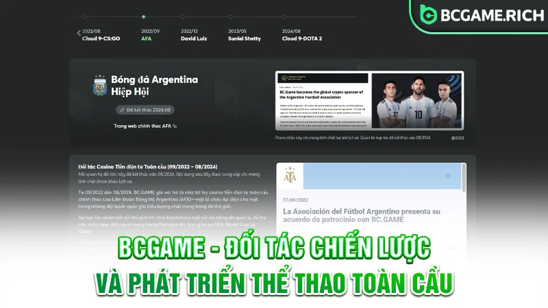 BCGAME - Đối tác chiến lược và phát triển thể thao toàn cầu
