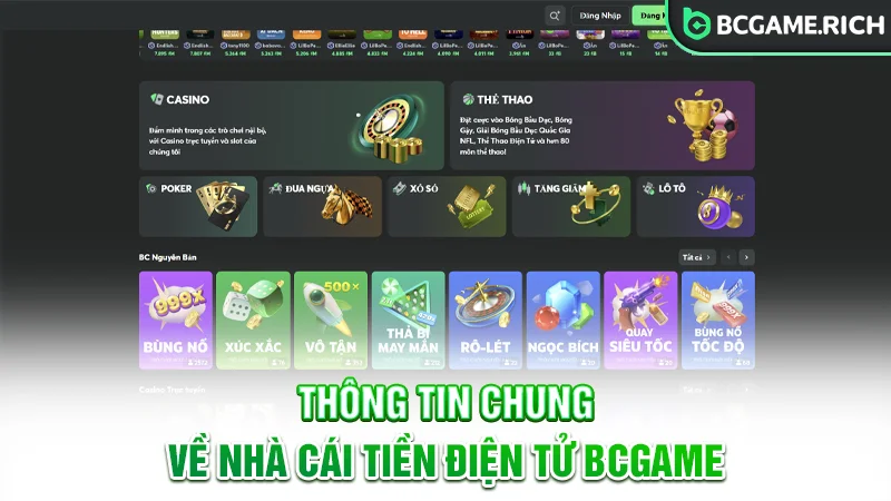 Thông tin chung về nhà cái tiền điện tử BCGAME