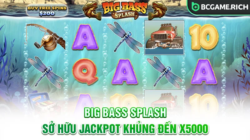 BCGAME Big Bass Splash sở hữu giải jackpot đến x5000 lần tiền cược