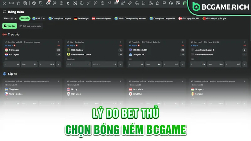 Những lý do bet thủ chọn cá cược bóng ném tại BCGAME
