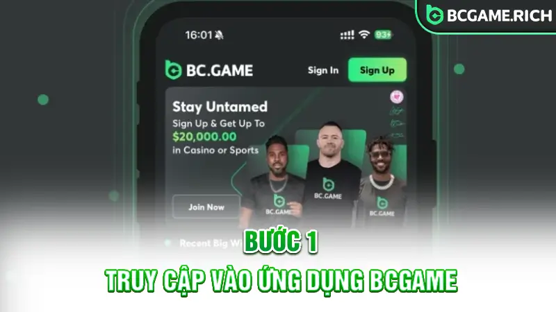 Hướng dẫn cách đăng nhập tài khoản tại BCGAME trên di động