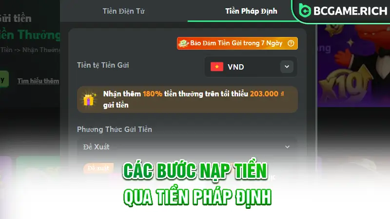 Chi tiết cách nạp tiền vào nhà cái BCGAME thông qua Fiat