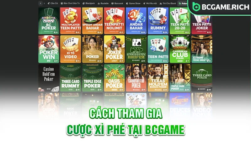 Chia sẻ cách tham gia cược xì phé tại BCGAME
