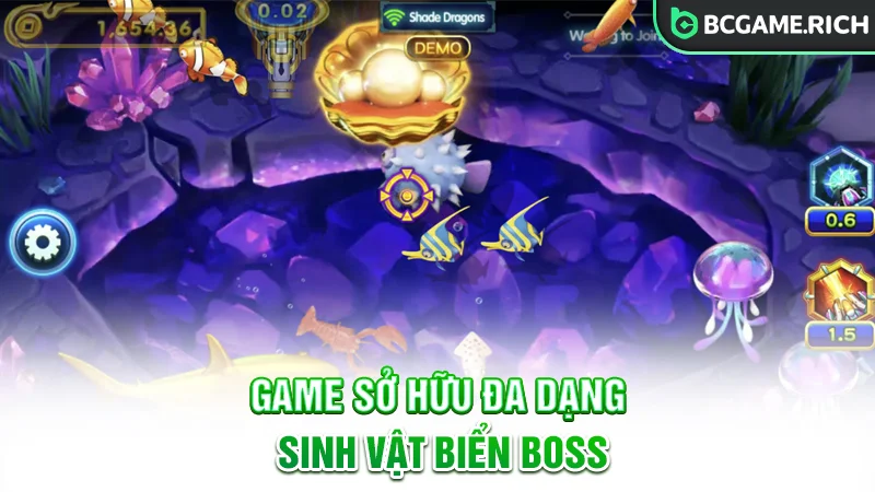 Game sở hữu đa dạng sinh vật biển, boss