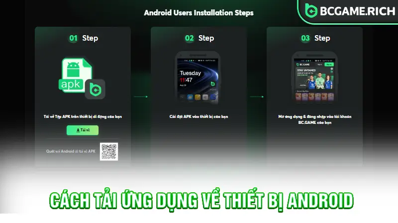 Chi tiết cách tải ứng dụng BCGAME về thiết bị Android